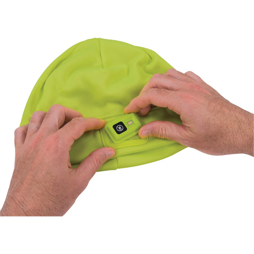 Calotte d'hiver N-Ferno avec lumi&egrave;re DEL rechargeable, Doublure en Molleton, Taille unique, Vert lime haute visibilit&eacute; Les Fournitures Industrielles Méga