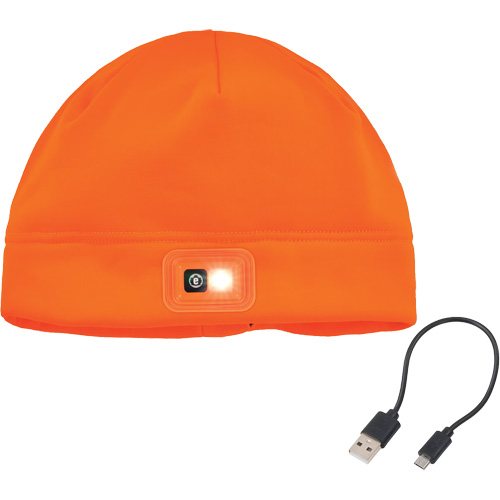 Calotte d'hiver N-Ferno avec lumi&egrave;re DEL rechargeable, Doublure en Molleton, Taille unique, Orange Les Fournitures Industrielles Méga