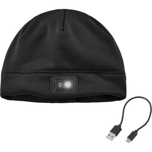 Calotte d'hiver N-Ferno avec lumi&egrave;re DEL rechargeable, Doublure en Molleton, Taille unique, Noir Les Fournitures Industrielles Méga