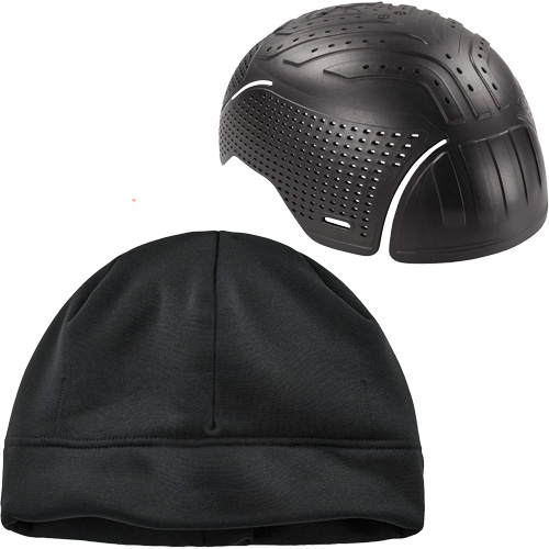 Bonnet &agrave; fermeture &eacute;clair pour l'hiver N-Ferno & insert sous-casque, Doublure en Molleton, Moyen/Petit, Noir Les Fournitures Industrielles Méga