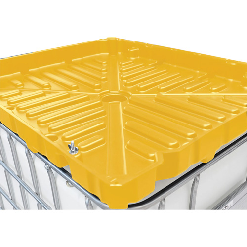 Full Size 30 Gal. Yellow Chemically-Resistant Polyethylene IBC Funnel Les Fournitures Industrielles Méga