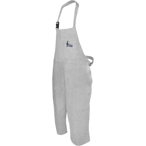 Leather Welding Apron, Split-Leg Bib, 42" L, Pearl Grey Les Fournitures Industrielles Méga