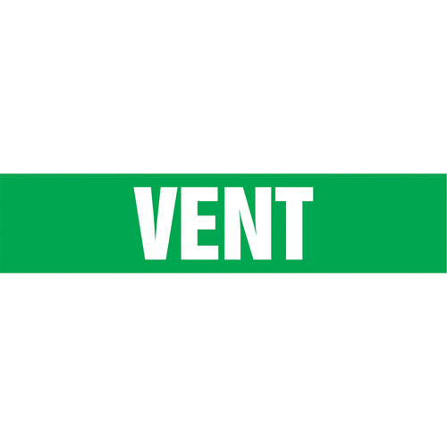 "Vent" Pipe Markers, Self-Adhesive, 4" H x 24" W, White on Green Les Fournitures Industrielles Méga