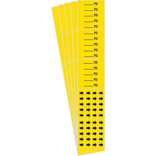 "PSI" Pipe Markers, Self-Adhesive, 2-1/4" H x 2-3/4" W, Black on Yellow Les Fournitures Industrielles Méga