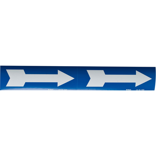 Arrow Pipe Markers, Self-Adhesive, 4" H x 12" W, White on Blue Les Fournitures Industrielles Méga