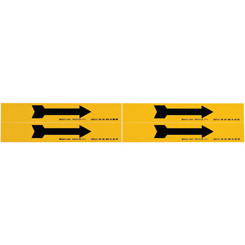 Marqueur de tuyau  Arrow, Autocollant, 1-1/8" h x 7" la, Noir sur jaune Les Fournitures Industrielles Méga