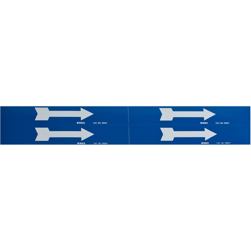 Marqueurs de tuyau avec fl&egrave;ches, Autocollant, 1-1/8" h x 7" la, Blanc/bleu Les Fournitures Industrielles Méga