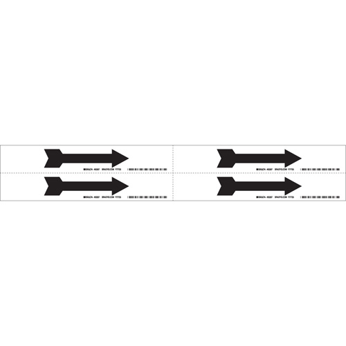 Arrow Pipe Marker, Self-Adhesive, 1-1/8" H x 7" W, Black on White Les Fournitures Industrielles Méga