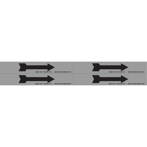 Arrow Pipe Marker, Self-Adhesive, 1-1/8" H x 7" W, Black on Aluminum Les Fournitures Industrielles Méga
