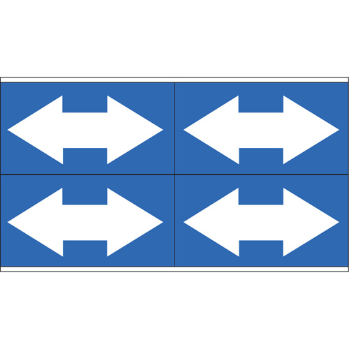 Dual Direction Arrow Pipe Markers, Self-Adhesive, 1-1/8" H x 7" W, White on Blue Les Fournitures Industrielles Méga