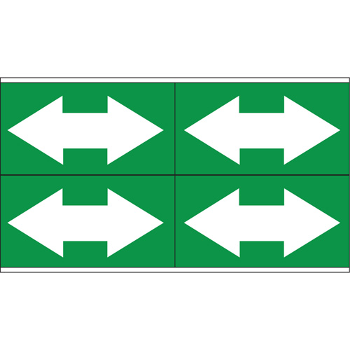 Marqueurs de tuyau avec fl&egrave;ches bidirectionnelles, Autocollant, 1-1/8" h x 7" la, Blanc/vert Les Fournitures Industrielles Méga