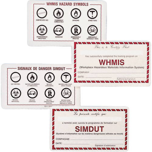 Cartes de portefeuille SIMDUT Les Fournitures Industrielles Méga