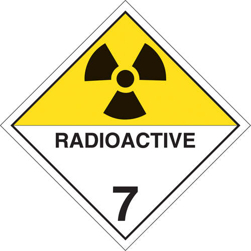 Plaque-&eacute;tiquette TMD mati&egrave;res radioactives, Plastique Les Fournitures Industrielles Méga