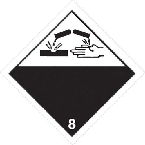 Corrosive Materials TDG Placard, Adhesive Vinyl Les Fournitures Industrielles Méga