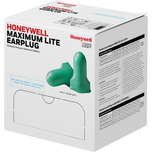 Bouchons d'oreilles en mousse &agrave; basse pression Maximum Lite de Howard Leight, Vrac - Boîte Les Fournitures Industrielles Méga
