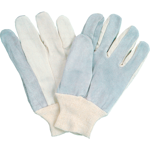 Gants de travail &agrave; index complet d'usage standard, Grand, Paume en Cuir de vache refendu Les Fournitures Industrielles Méga