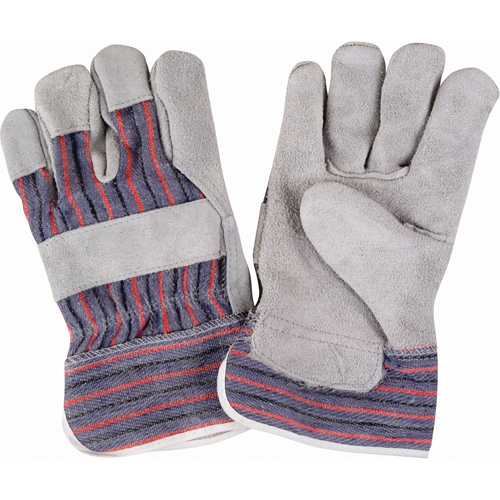 Gants d'ajusteur rugueux, Grand, Paume en Cuir de vache refendu, Doublure en Coton Les Fournitures Industrielles Méga