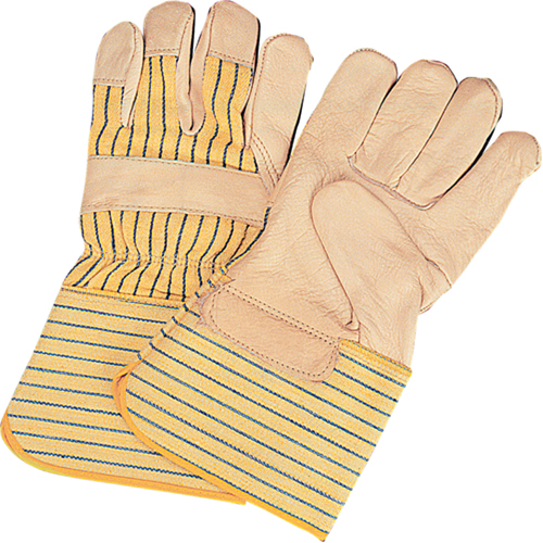 Standard-Duty Dry-Palm Fitters Gloves, Large, Grain Cowhide Palm, Cotton Inner Lining Les Fournitures Industrielles Méga