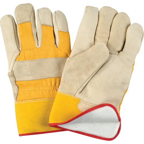 Abrasion-Resistant Winter-Lined Fitters Gloves, Large, Grain Cowhide Palm, Foam Fleece Inner Lining Les Fournitures Industrielles Méga
