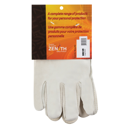 Winter-Lined Driver's Gloves, Large, Grain Cowhide Palm, Fleece Inner Lining Les Fournitures Industrielles Méga