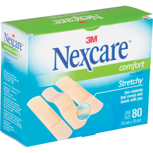 Bandages confortables Nexcare, Rectangulaire/carr&eacute;e, 3", Tissu, St&eacute;rile Les Fournitures Industrielles Méga