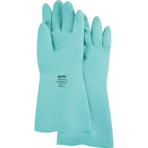 Gants &agrave; prise &agrave; motif en Z StanSolv, Taille Grand/9, 13" lo, Nitrile, 15 mils Les Fournitures Industrielles Méga