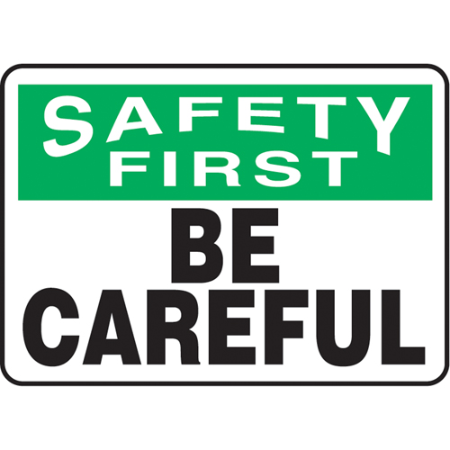 "Be Careful" Sign, 7" x 10", Aluminum, English Les Fournitures Industrielles Méga