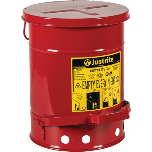Oily Waste Cans, FM Approved/UL Listed, 6 US Gal., Red Les Fournitures Industrielles Méga