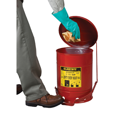 Oily Waste Cans, FM Approved/UL Listed, 2 US gal., Red Les Fournitures Industrielles Méga