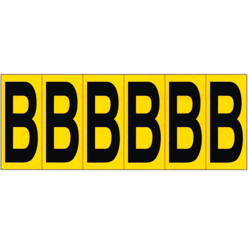 Individual Adhesive Letter Markers, B, 2-15/16" H, Black on Yellow Les Fournitures Industrielles Méga