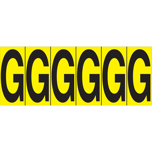 Individual Adhesive Letter Markers, G, 2-15/16" H, Black on Yellow Les Fournitures Industrielles Méga