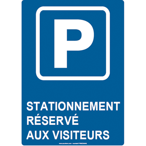 Panneau de stationnement r&eacute;serv&eacute;, 14" x 10", Aluminium, Français avec pictogramme Les Fournitures Industrielles Méga