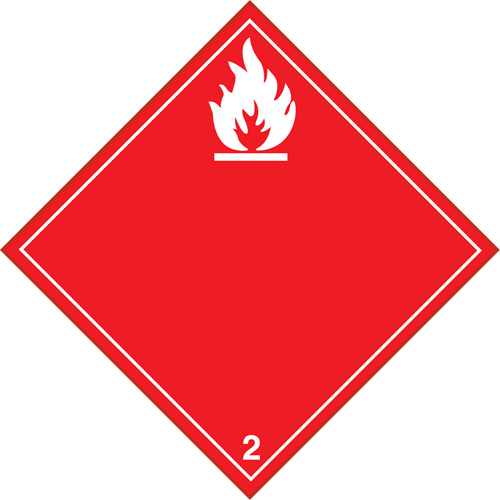 Flammable Gases TDG Placard, Plastic Les Fournitures Industrielles Méga
