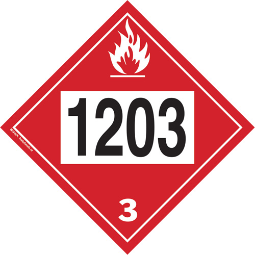 Plaque-&eacute;tiquette TMD 1203 pour liquide inflammable essence & essence-alcohol, Plastique Les Fournitures Industrielles Méga