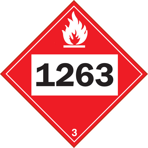 Plaque-&eacute;tiquette TMD 1263 pour liquide inflammable peinture, Plastique Les Fournitures Industrielles Méga