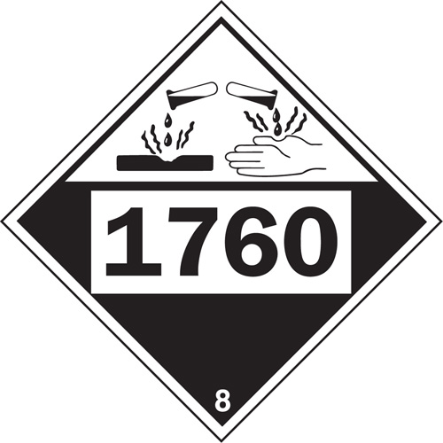 Plaque-&eacute;tiquette TMD 1760 pour mat&eacute;riaux corrosifs phosphate d'aluminium, Plastique Les Fournitures Industrielles Méga