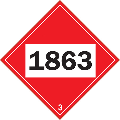 Plaque-&eacute;tiquette TMD 1863 pour liquide inflammable carburant aviation, Plastique Les Fournitures Industrielles Méga