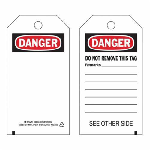 Self-Laminating Safety Tags, Polyester, 3" W x 5-3/4" H, English Les Fournitures Industrielles Méga