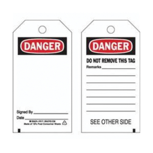Accident Prevention Tags, Polyester, 3" W x 5-3/4" H, English Les Fournitures Industrielles Méga