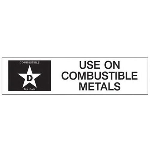 "D: Use on Combustible Metals" Fire Extinguisher Label Les Fournitures Industrielles Méga