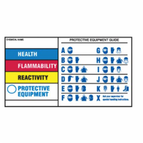 Protective Equipment Labels, Polyester, Sheet, 7" L x 4" W Les Fournitures Industrielles Méga