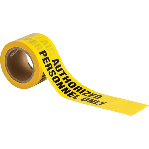 Ruban pour barricade, Anglais, 3" la x 200' lo, 3 mils, Noir sur jaune Les Fournitures Industrielles Méga