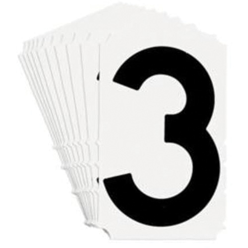 Quick-Align&reg; Individual Gothic Number and Letter Labels, 3, 4" H, Black Les Fournitures Industrielles Méga