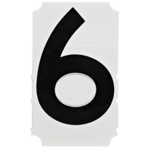 Quick-Align&reg; Individual Gothic Number and Letter Labels, 6, 4" H, Black Les Fournitures Industrielles Méga