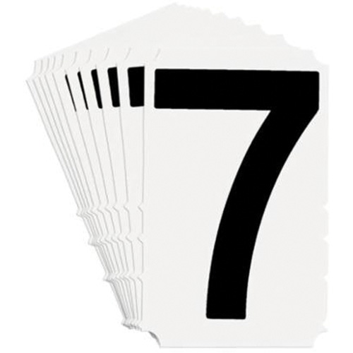 Quick-Align&reg; Individual Gothic Number & Letter Labels, 7, 4" H, Black on White Les Fournitures Industrielles Méga