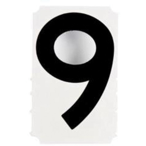 Quick-Align&reg; Individual Gothic Number and Letter Labels, 9, 4" H, Black Les Fournitures Industrielles Méga