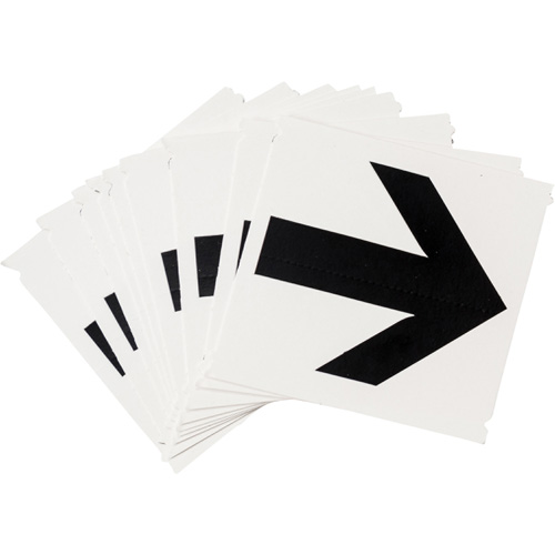 &eacute;tiquettes de lettres et chiffres gothiques individuels Quick-Align, Symbole de fl&egrave;che, 4" h, Noir Les Fournitures Industrielles Méga
