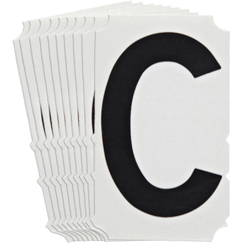 Quick-Align&reg; Individual Gothic Number and Letter Labels, C, 4" H, Black Les Fournitures Industrielles Méga