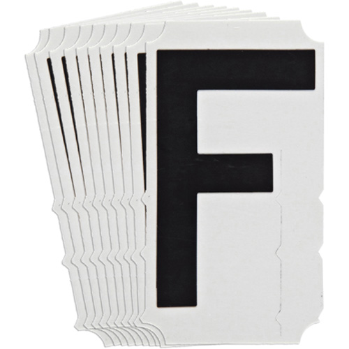 Quick-Align&reg; Individual Gothic Number and Letter Labels, F, 4" H, Black Les Fournitures Industrielles Méga