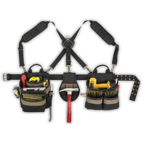Ceintures combin&eacute;es 5 pi&egrave;ces avec 20 poches Comfortlift, Polyester, Noir Les Fournitures Industrielles Méga